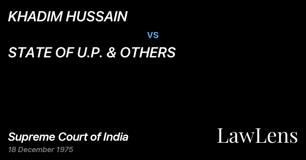 Preview image for KHADIM HUSSAIN vs. STATE OF U.P. & OTHERS
