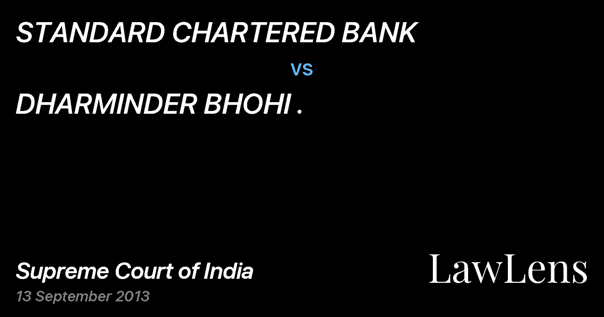 Preview image for STANDARD CHARTERED BANK vs. DHARMINDER BHOHI .