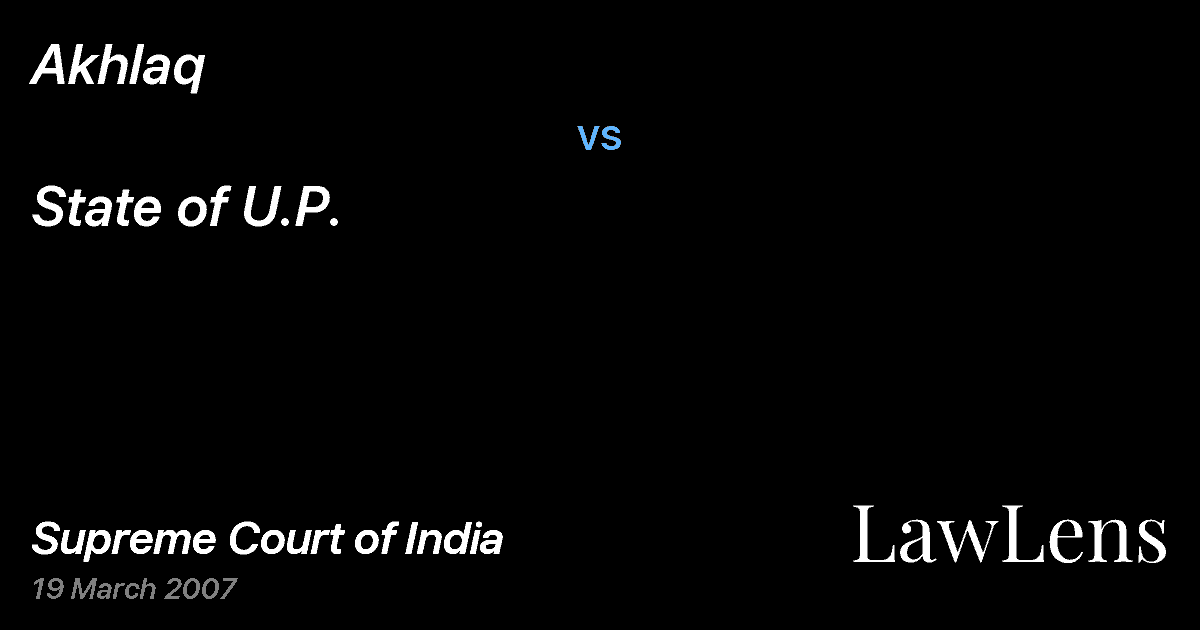 Preview image for Akhlaq vs. State of U.P.