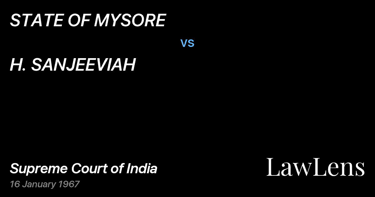 Preview image for STATE OF MYSORE vs. H. SANJEEVIAH