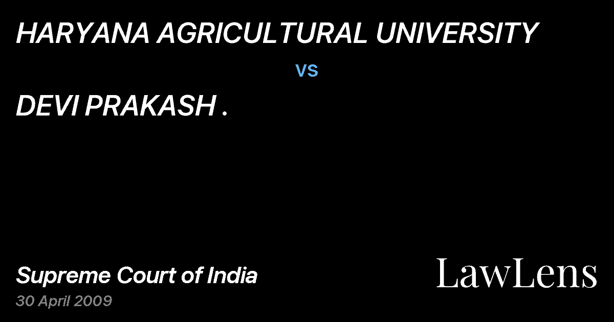 Preview image for HARYANA AGRICULTURAL UNIVERSITY vs. DEVI PRAKASH .