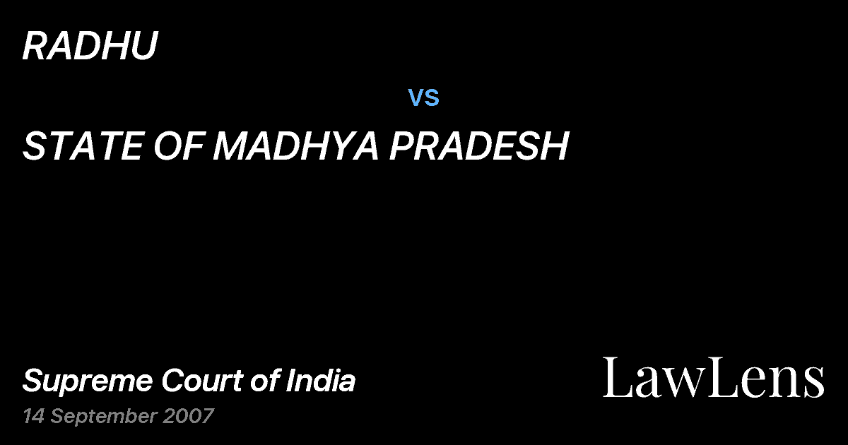 Preview image for RADHU vs. STATE OF MADHYA PRADESH