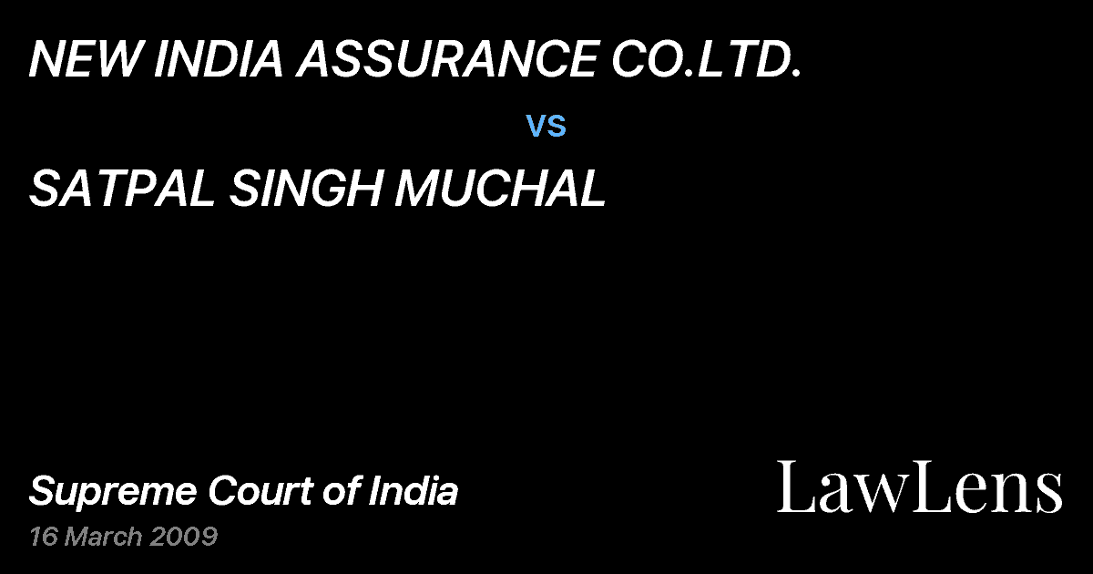 Preview image for NEW INDIA ASSURANCE CO.LTD. vs. SATPAL SINGH MUCHAL