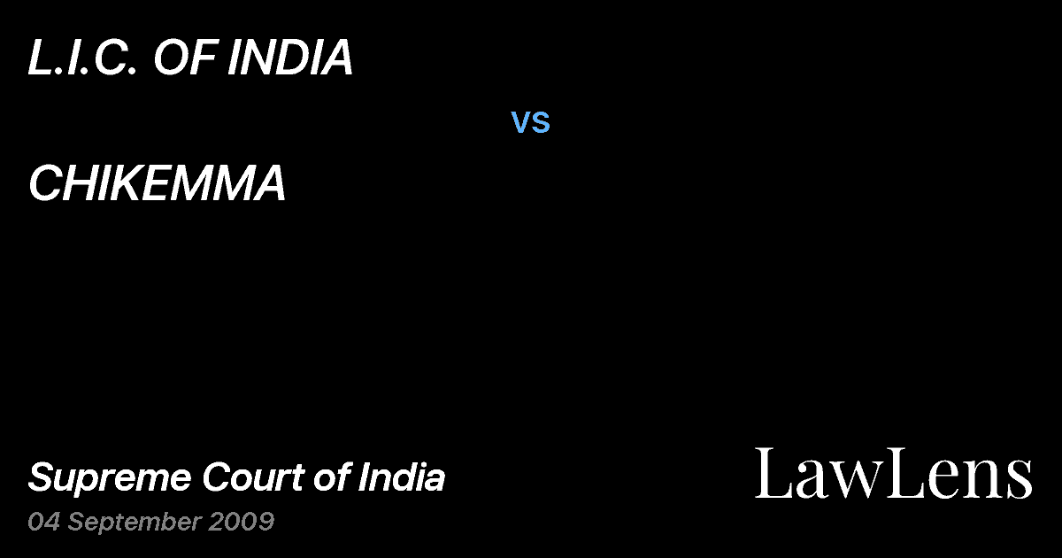Preview image for L.I.C. OF INDIA vs. CHIKEMMA