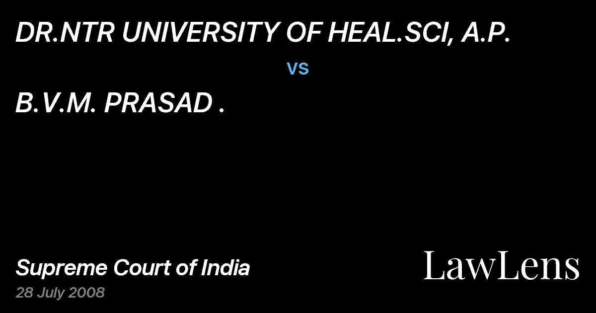 Preview image for DR.NTR UNIVERSITY OF HEAL.SCI, A.P. vs. B.V.M. PRASAD .