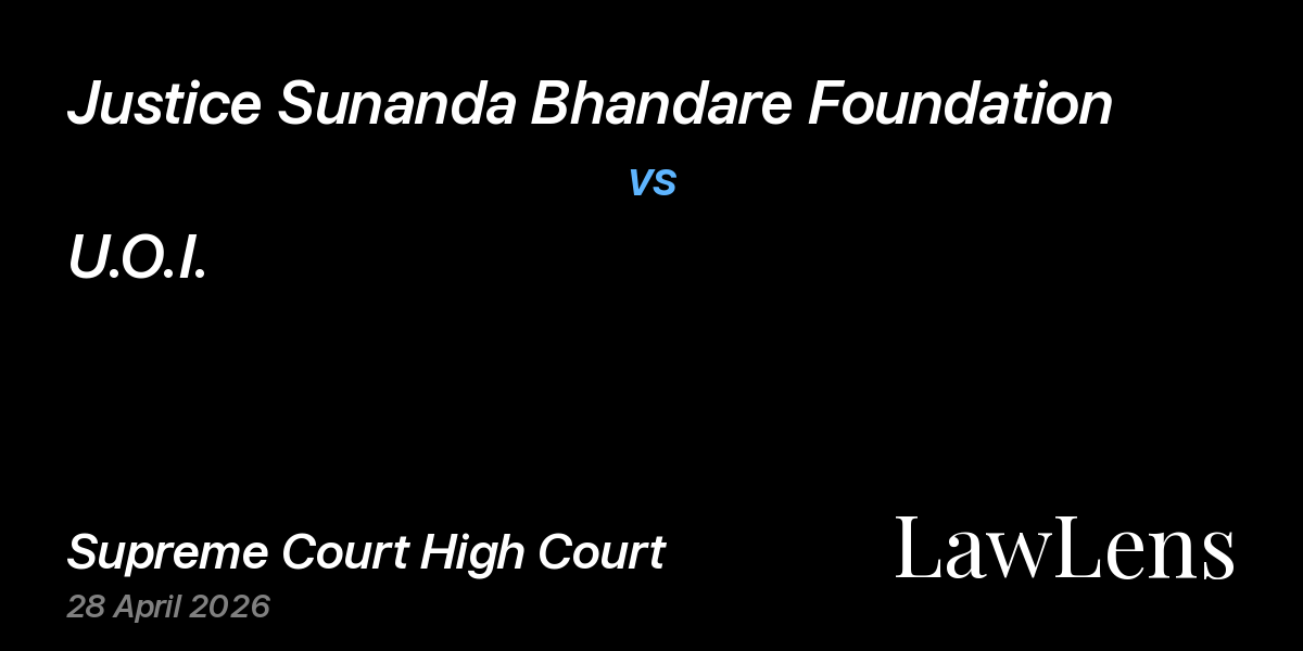 Preview image for Justice Sunanda Bhandare Foundation vs. U.O.I.