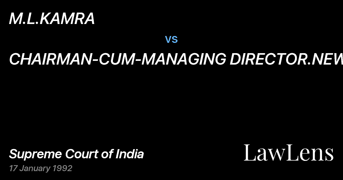 Preview image for M.L.KAMRA vs. CHAIRMAN-CUM-MANAGING DIRECTOR.NEW INDIA ASSURANCE CO. LTD.