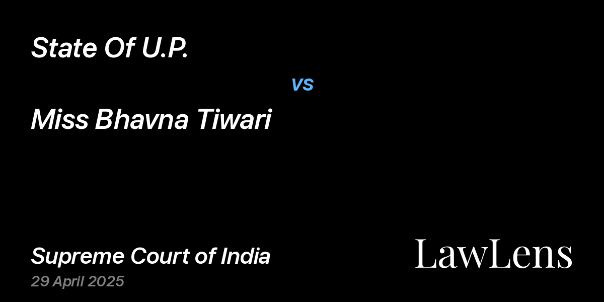 Preview image for State Of U.P. vs. Miss Bhavna Tiwari