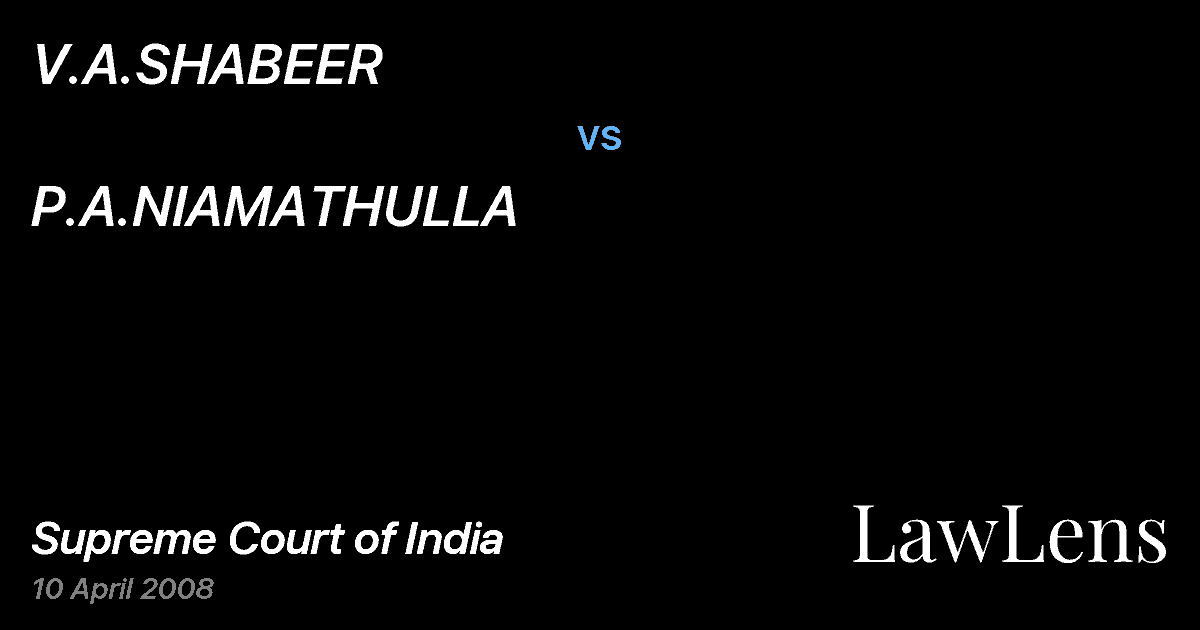 Preview image for V.A.SHABEER vs. P.A.NIAMATHULLA