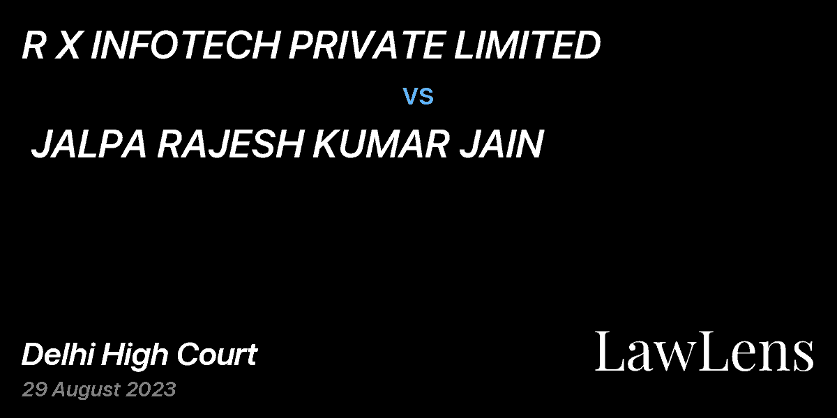 Preview image for R X INFOTECH PRIVATE LIMITED  vs.  JALPA RAJESH KUMAR JAIN