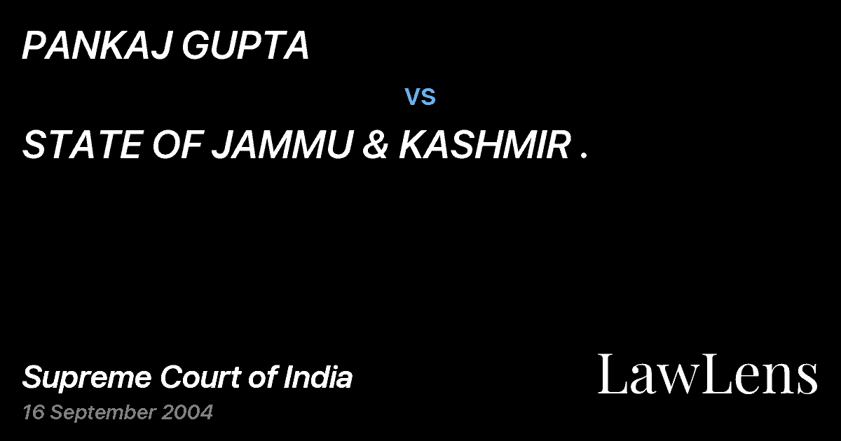 Preview image for PANKAJ GUPTA vs. STATE OF JAMMU & KASHMIR .