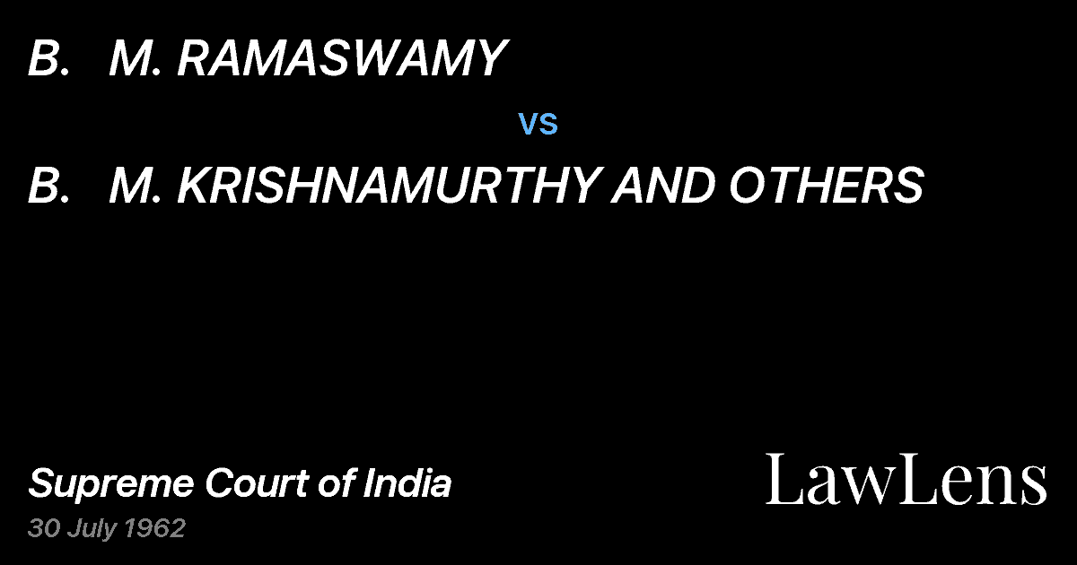 Preview image for B.   M. RAMASWAMY vs. B.   M. KRISHNAMURTHY AND OTHERS