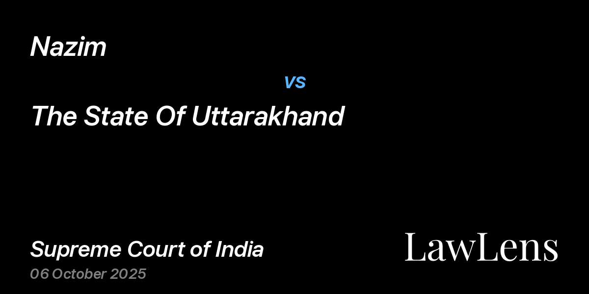 Preview image for Nazim vs. The State Of Uttarakhand