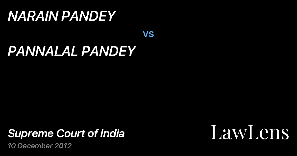 Preview image for NARAIN PANDEY vs. PANNALAL PANDEY