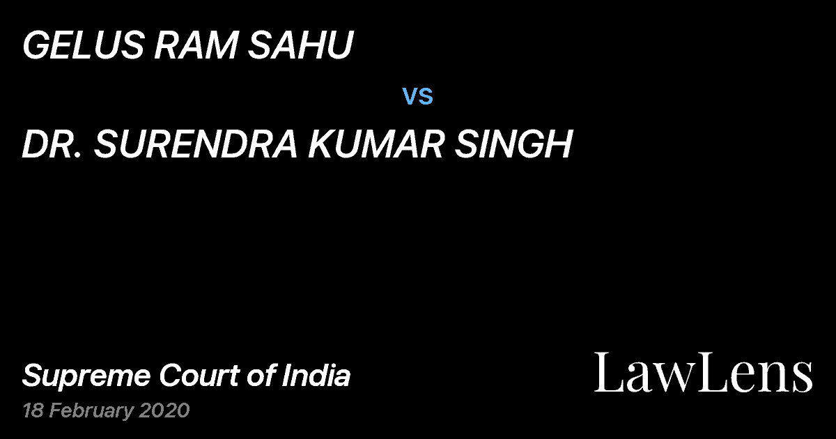 Preview image for GELUS RAM SAHU vs. DR. SURENDRA KUMAR SINGH