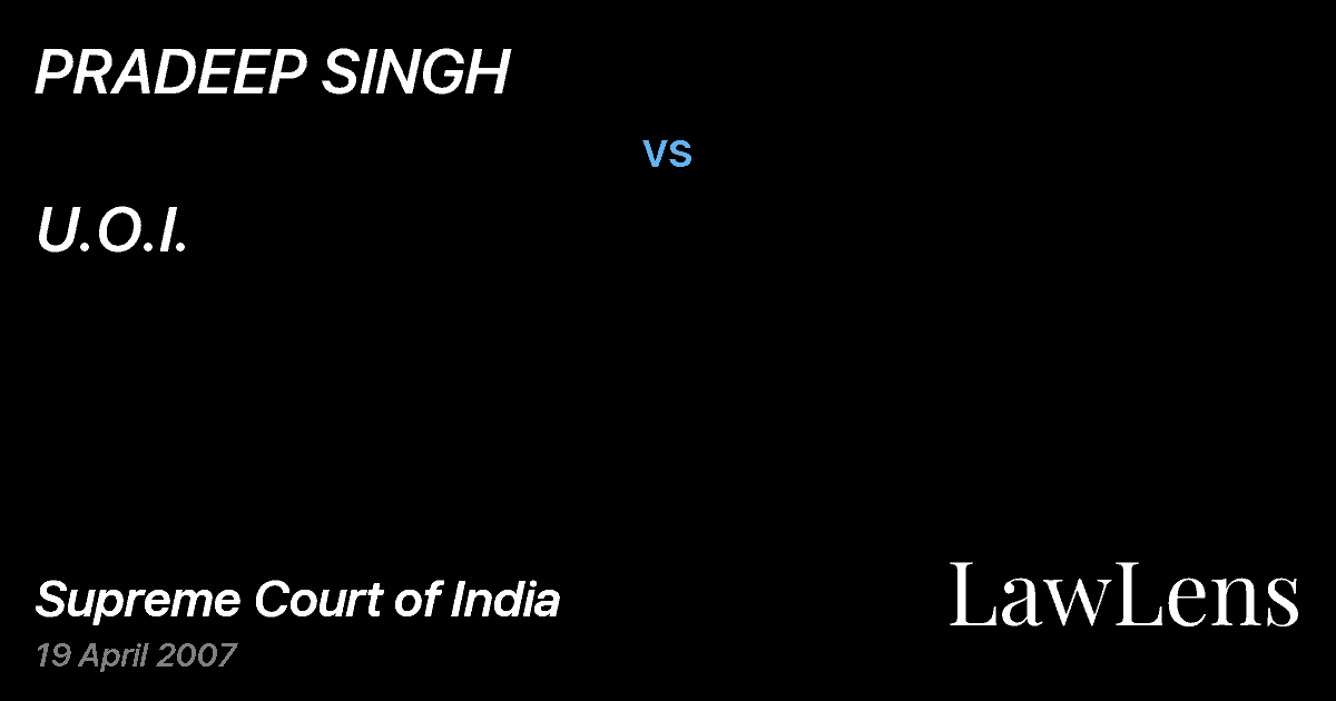 Preview image for PRADEEP SINGH vs. U.O.I.