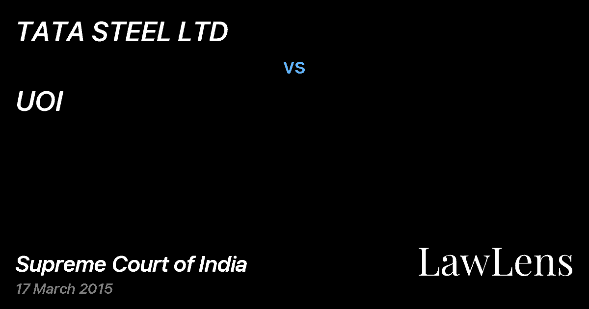 Preview image for TATA STEEL LTD vs. UOI