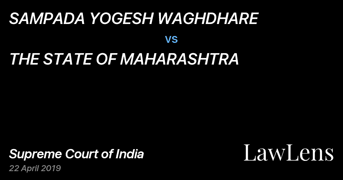 Preview image for SAMPADA YOGESH WAGHDHARE vs. THE STATE OF MAHARASHTRA
