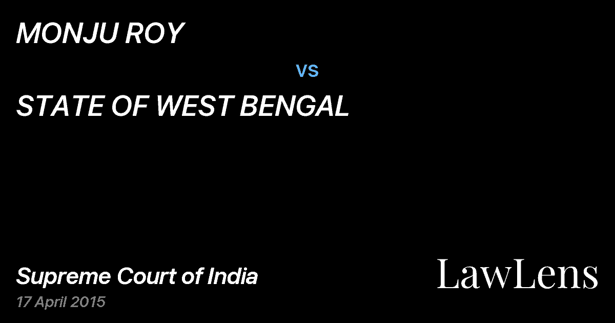 Preview image for MONJU ROY vs. STATE OF WEST BENGAL