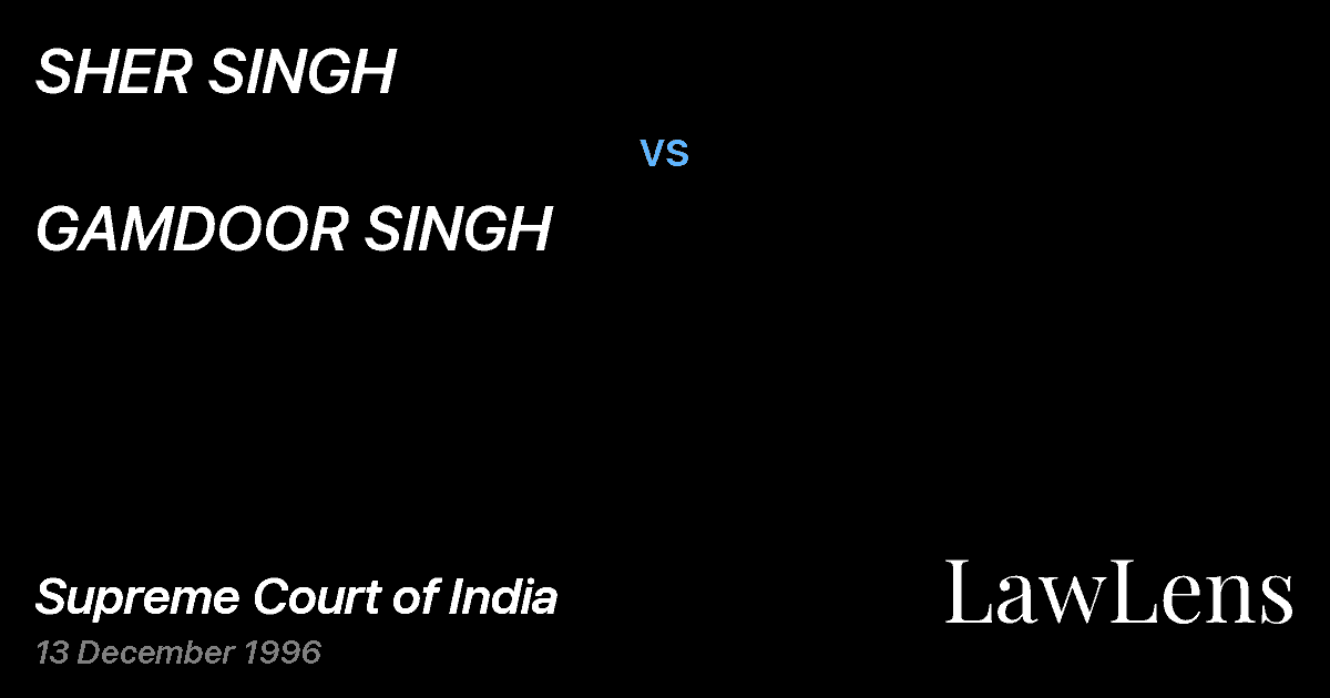 Preview image for SHER SINGH vs. GAMDOOR SINGH