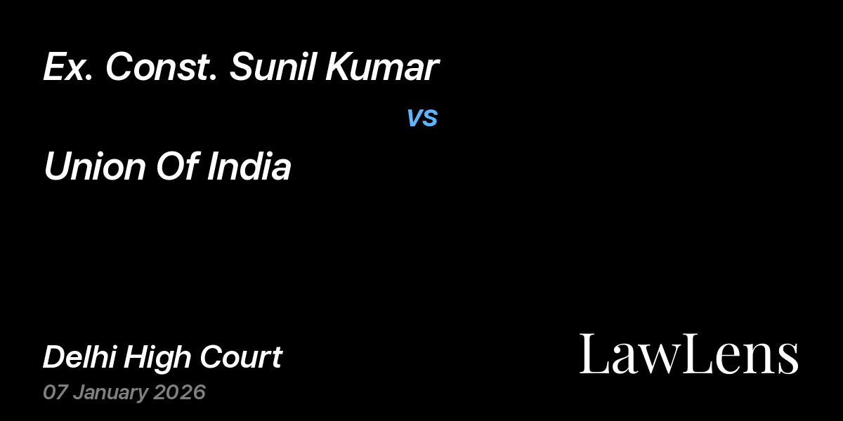 Preview image for Ex. Const. Sunil Kumar vs. Union Of India