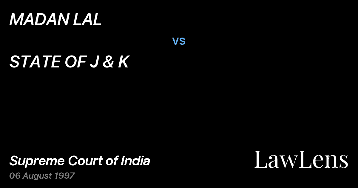 Preview image for MADAN LAL vs. STATE OF J & K