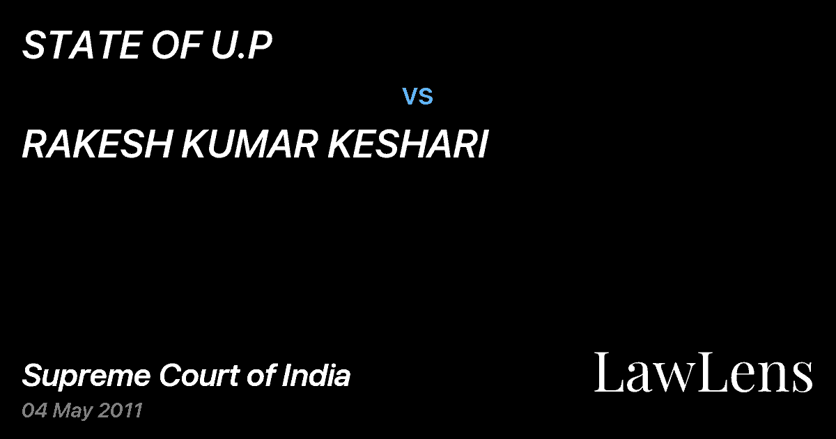 Preview image for STATE OF U.P vs. RAKESH KUMAR KESHARI