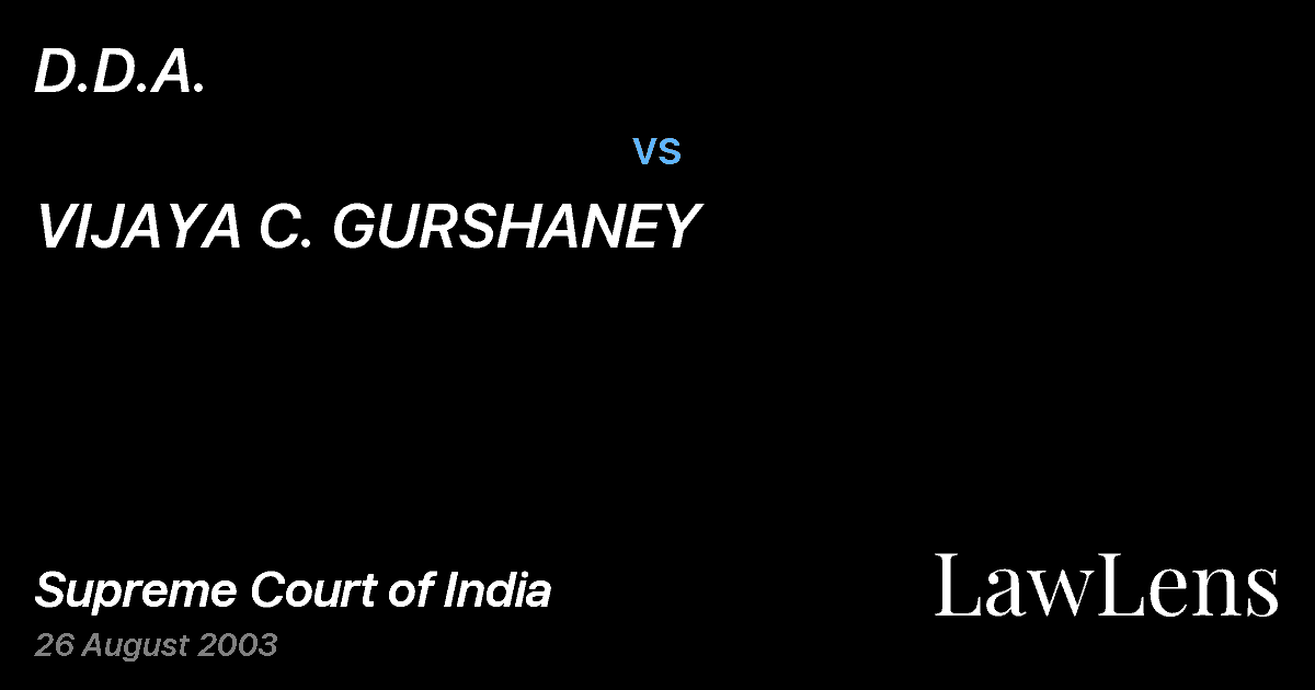 Preview image for D.D.A. vs. VIJAYA C. GURSHANEY