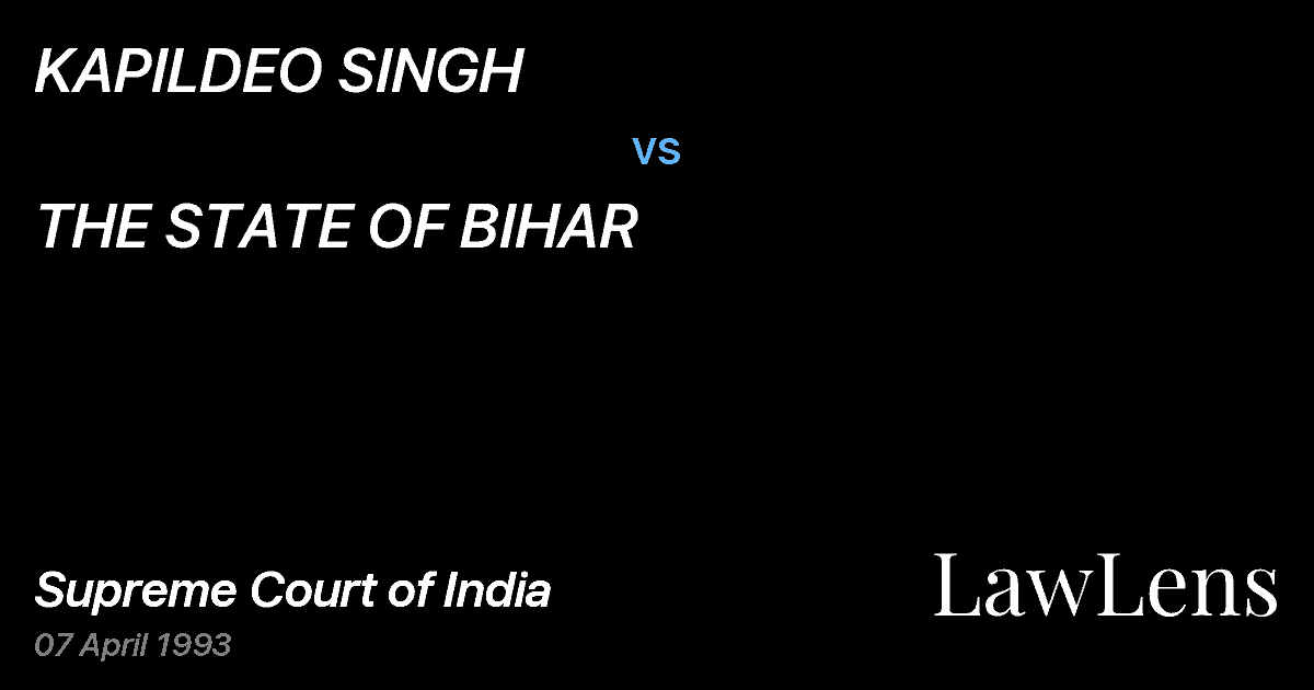 Preview image for KAPILDEO SINGH vs. THE STATE OF BIHAR