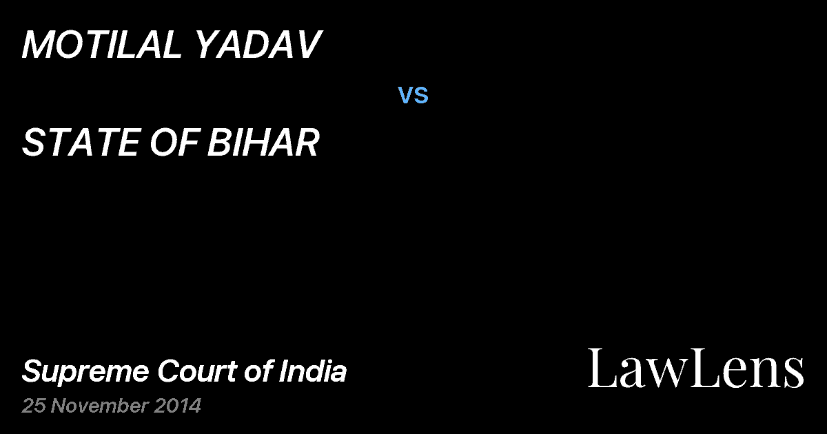 Preview image for MOTILAL YADAV vs. STATE OF BIHAR