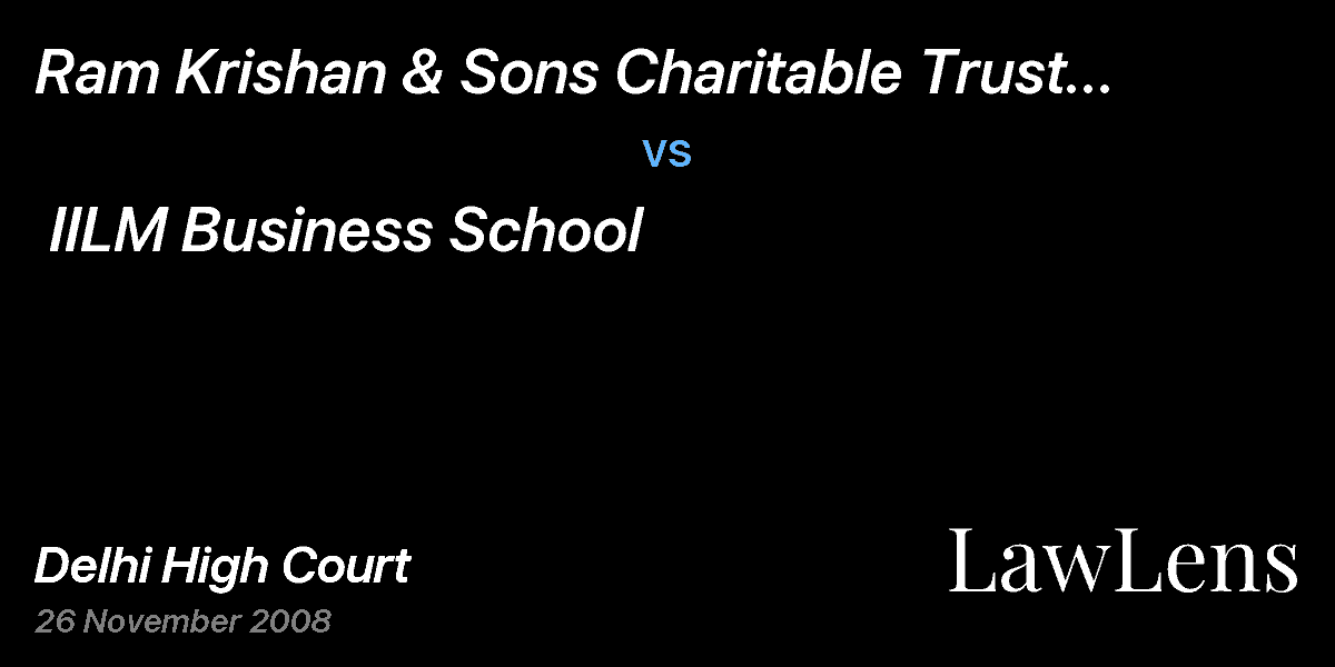 Preview image for Ram Krishan & Sons Charitable Trust Ltd. vs. IILM Business School
