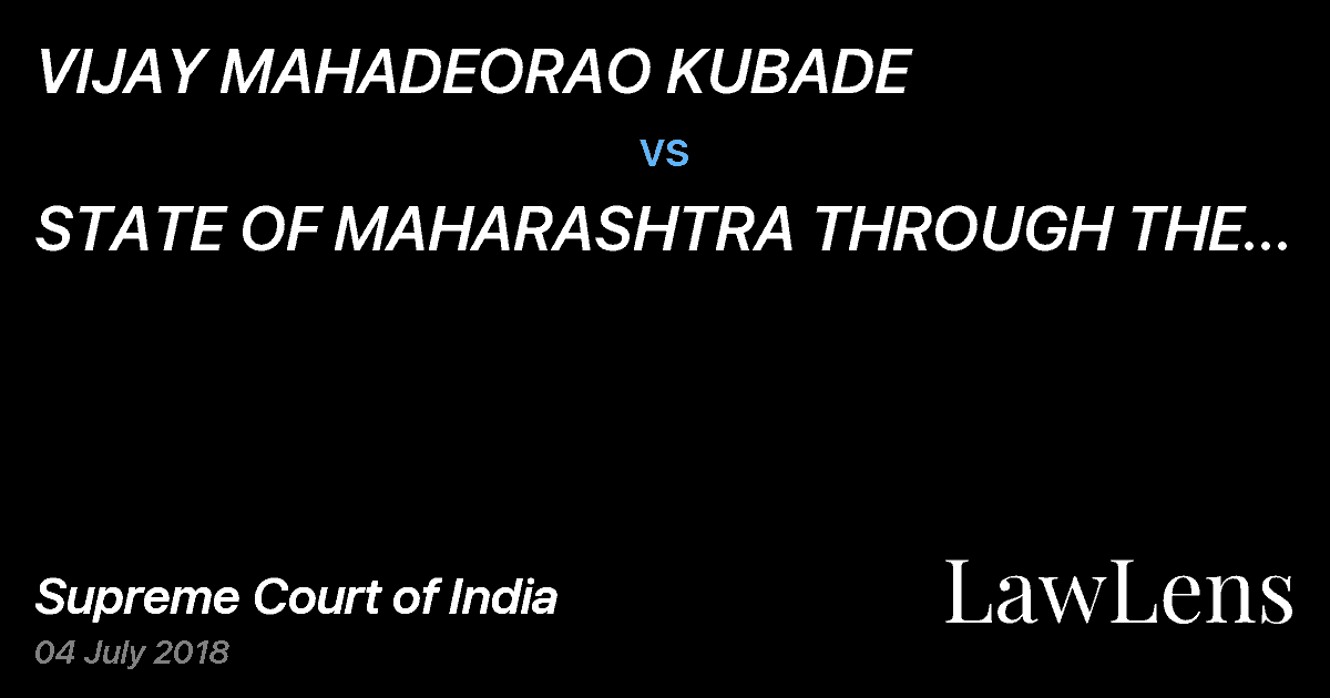Preview image for VIJAY MAHADEORAO KUBADE vs. STATE OF MAHARASHTRA THROUGH THE COLLECTOR