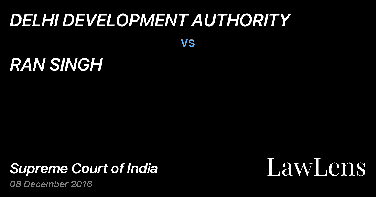 Preview image for DELHI DEVELOPMENT AUTHORITY vs. RAN SINGH