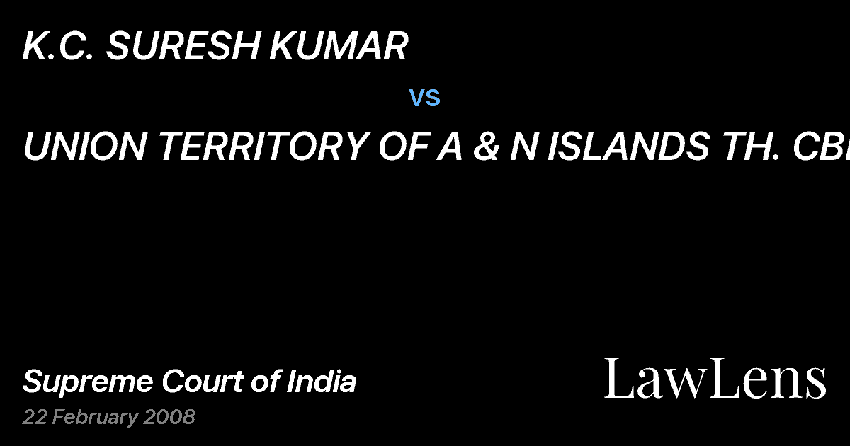 Preview image for K.C. SURESH KUMAR vs. UNION TERRITORY OF A & N ISLANDS TH. CBI