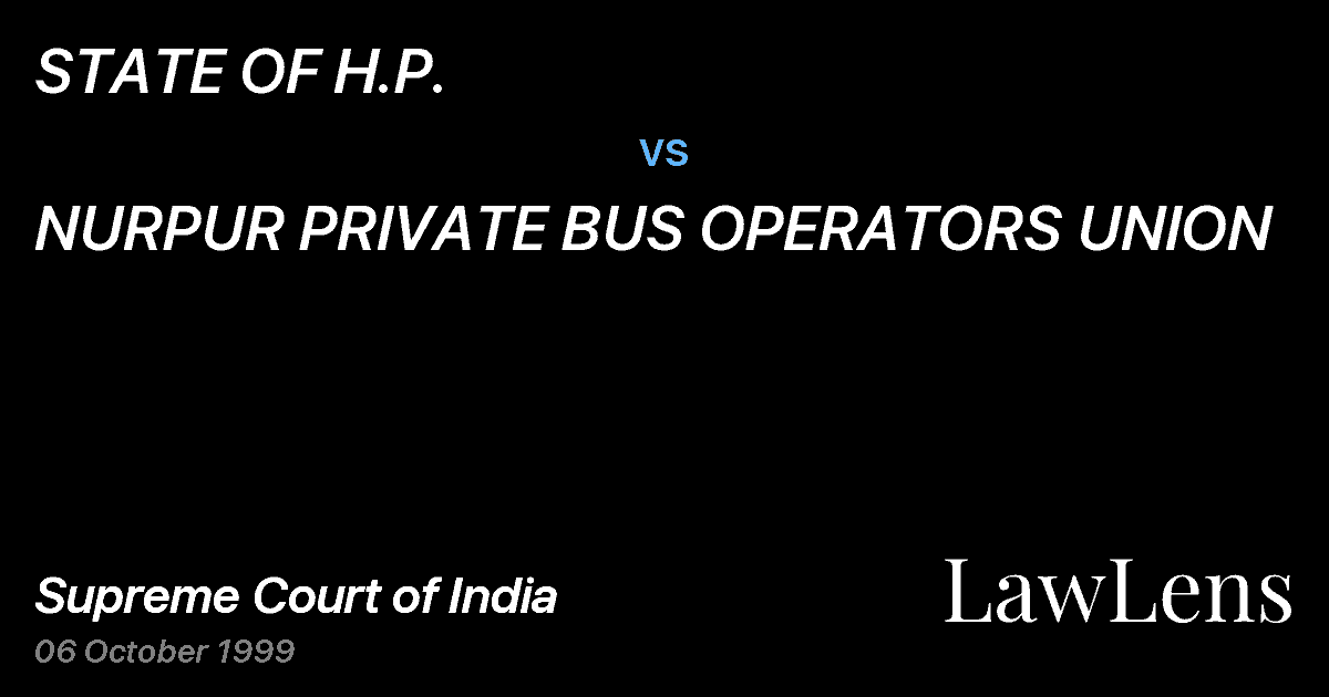 Preview image for STATE OF H.P. vs. NURPUR PRIVATE BUS OPERATORS UNION