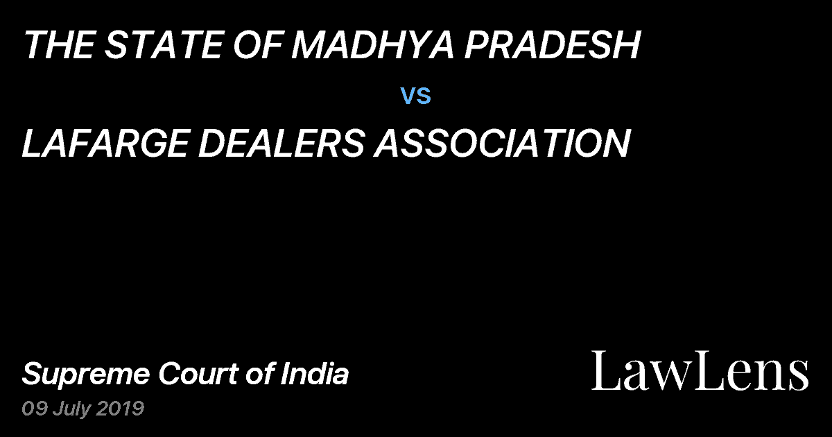 Preview image for THE STATE OF MADHYA PRADESH vs. LAFARGE DEALERS ASSOCIATION