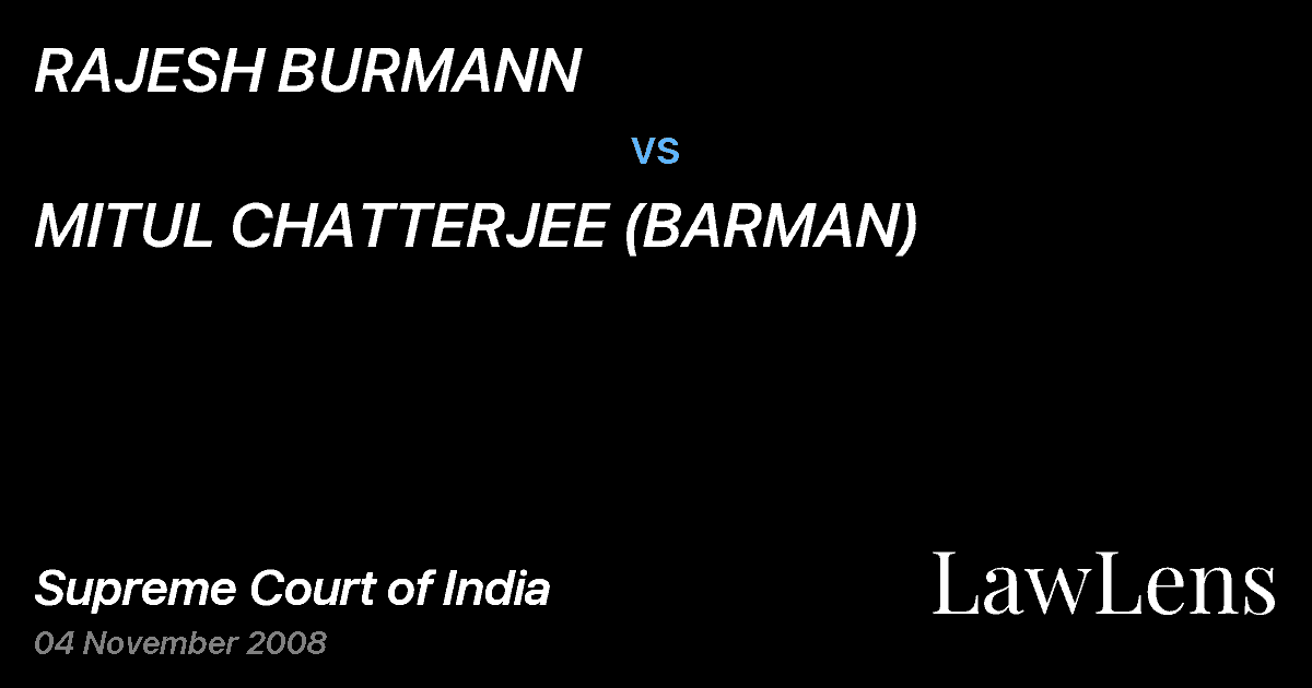 Preview image for RAJESH BURMANN vs. MITUL CHATTERJEE (BARMAN)