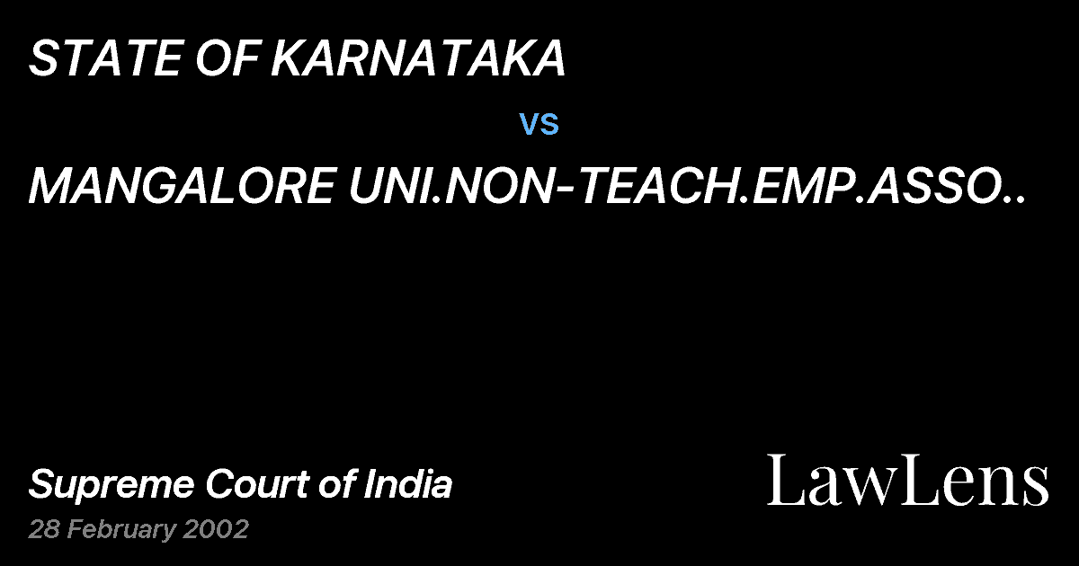 Preview image for STATE OF KARNATAKA vs. MANGALORE UNI.NON-TEACH.EMP.ASSO..