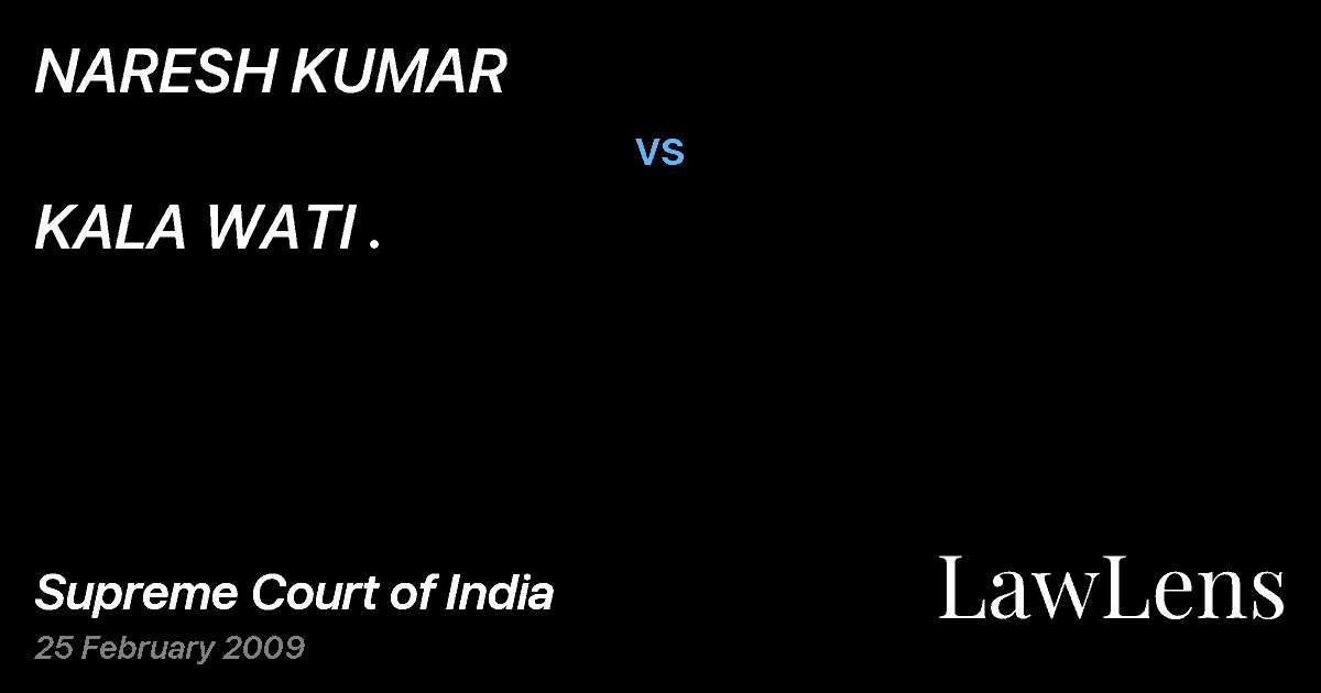Preview image for NARESH KUMAR vs. KALA WATI .