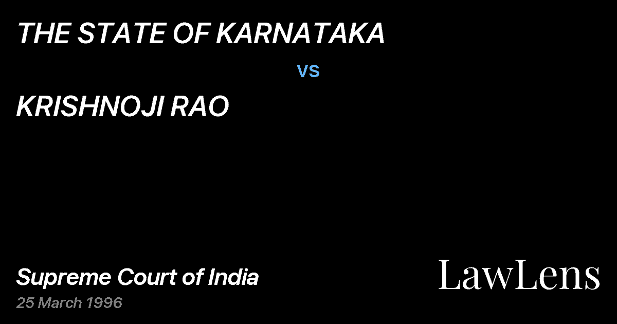 Preview image for THE STATE OF KARNATAKA vs. KRISHNOJI RAO