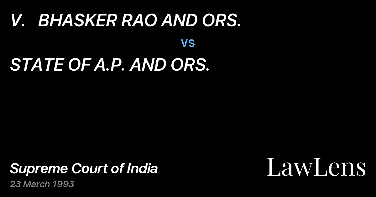 Preview image for V.   BHASKER RAO AND ORS. vs. STATE OF A.P. AND ORS.