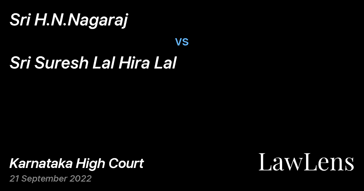 Preview image for Sri H.N.Nagaraj vs. Sri Suresh Lal Hira Lal