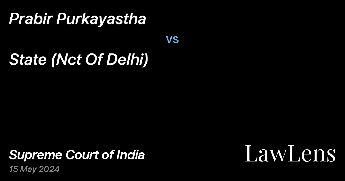 Preview image for Prabir Purkayastha vs. State (Nct Of Delhi)