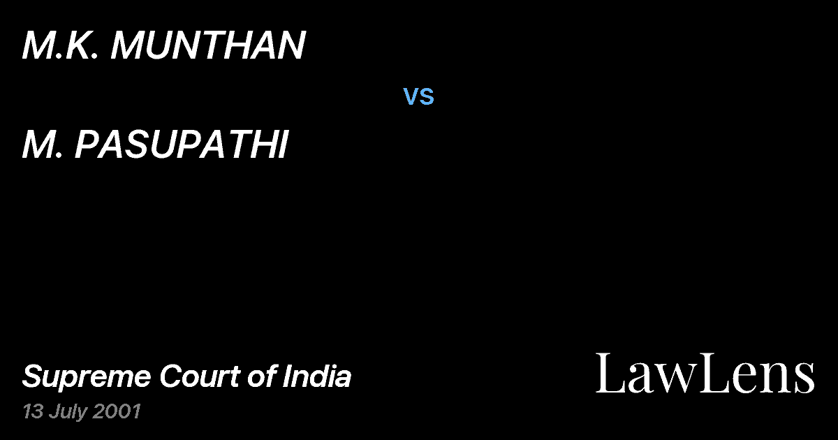 Preview image for M.K. MUNTHAN vs. M. PASUPATHI