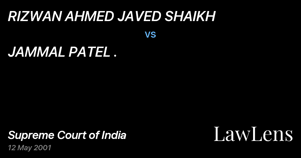 Preview image for RIZWAN AHMED JAVED SHAIKH vs. JAMMAL PATEL .