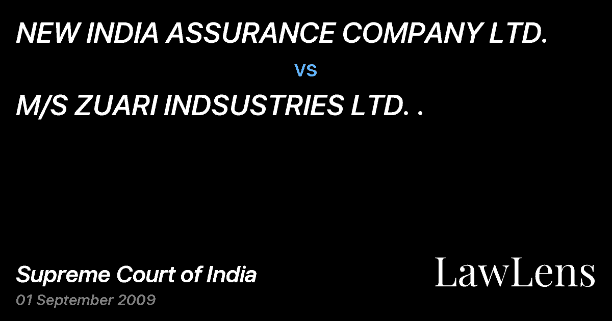 Preview image for NEW INDIA ASSURANCE COMPANY LTD. vs. M/S ZUARI INDSUSTRIES LTD. .