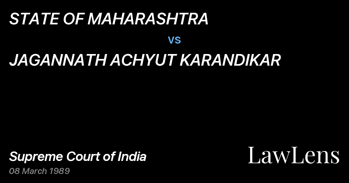 Preview image for STATE OF MAHARASHTRA vs. JAGANNATH ACHYUT KARANDIKAR