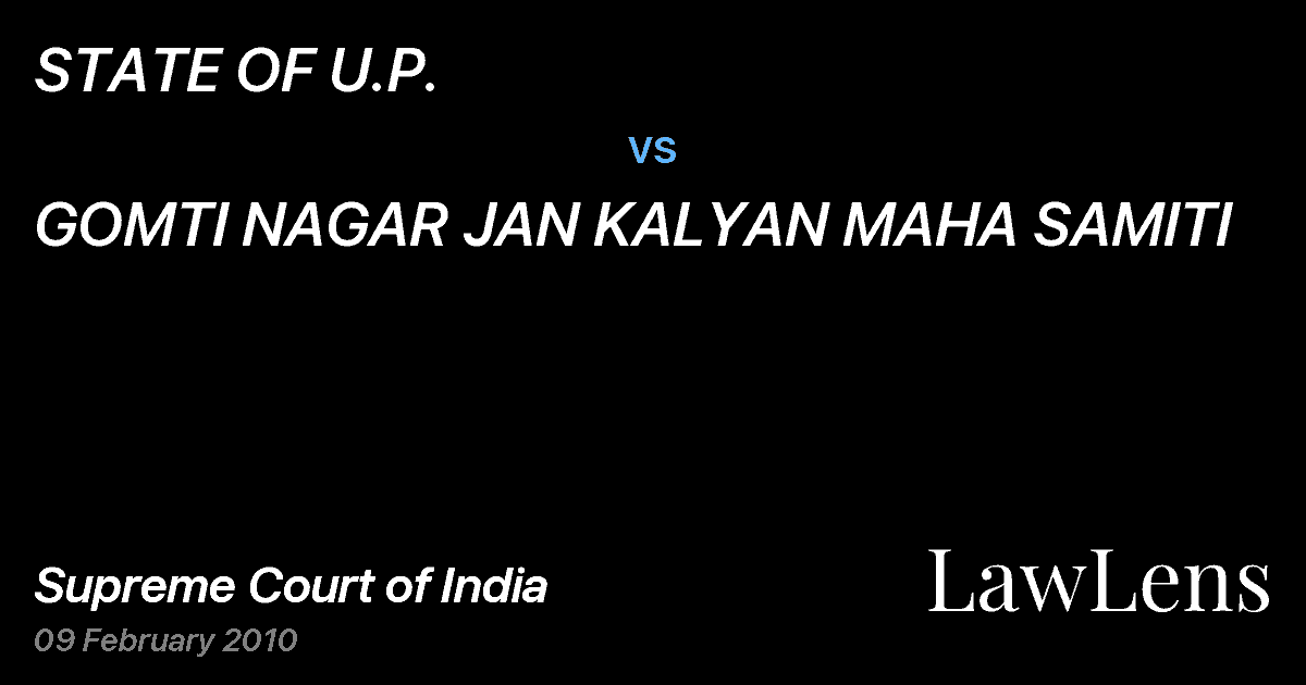 Preview image for STATE OF U.P. vs. GOMTI NAGAR JAN KALYAN MAHA SAMITI