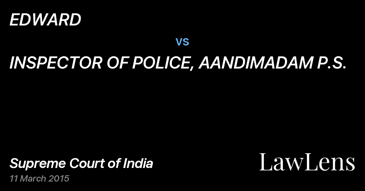Preview image for EDWARD vs. INSPECTOR OF POLICE, AANDIMADAM P.S.