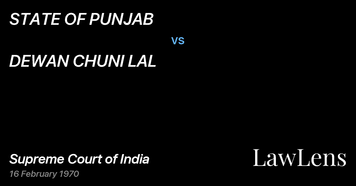 Preview image for STATE OF PUNJAB vs. DEWAN CHUNI LAL